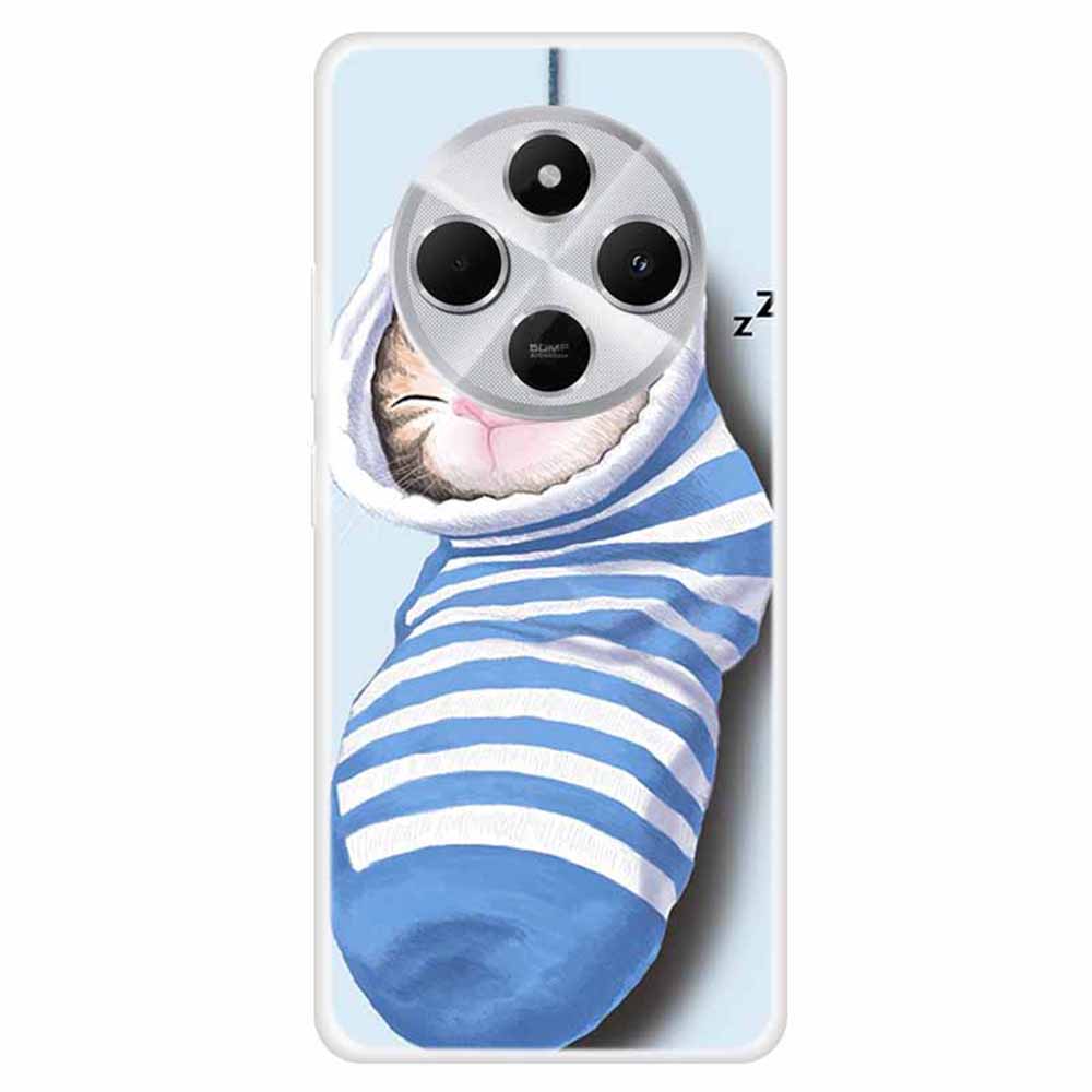 

Чохол з ТПУ для Xiaomi Redmi 14C 4G/Redmi 14R 5G/Poco C75 4G з друком візерунка, протиударна задня кришка для телефону Socks and Cat