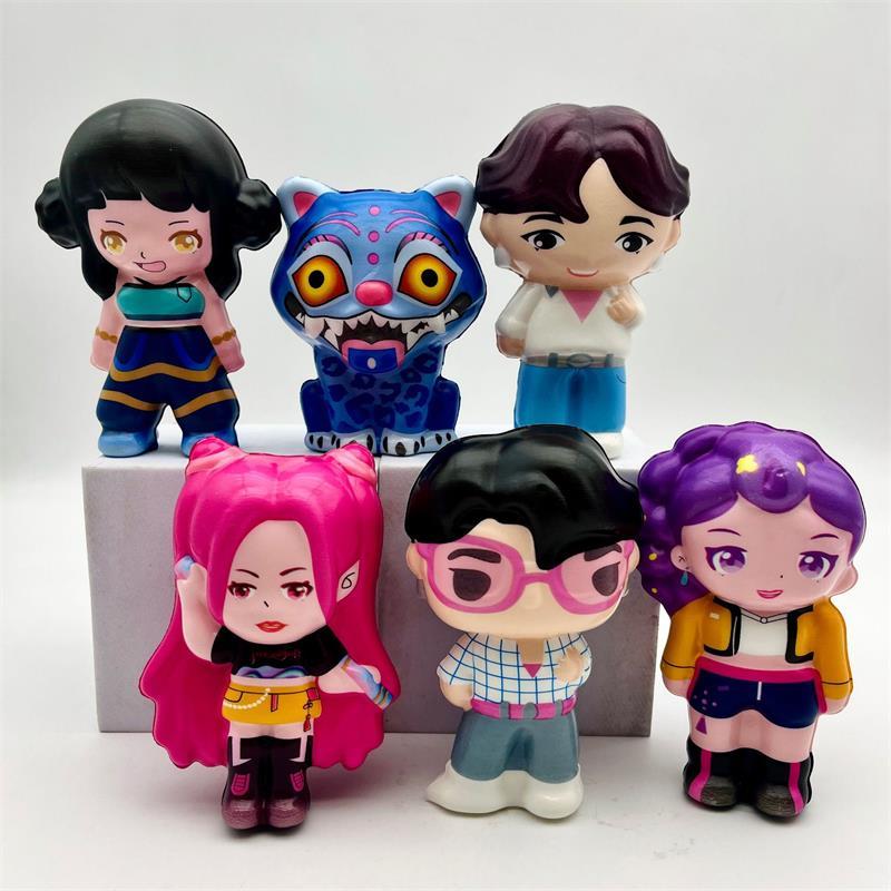 Random 1/3/5 Cute Kpop Demon Hunter Girl Group Pinch Squeeze Toy Stress Relief Toy Slow Rebound Toy Fun Figurines Ornaments Gift