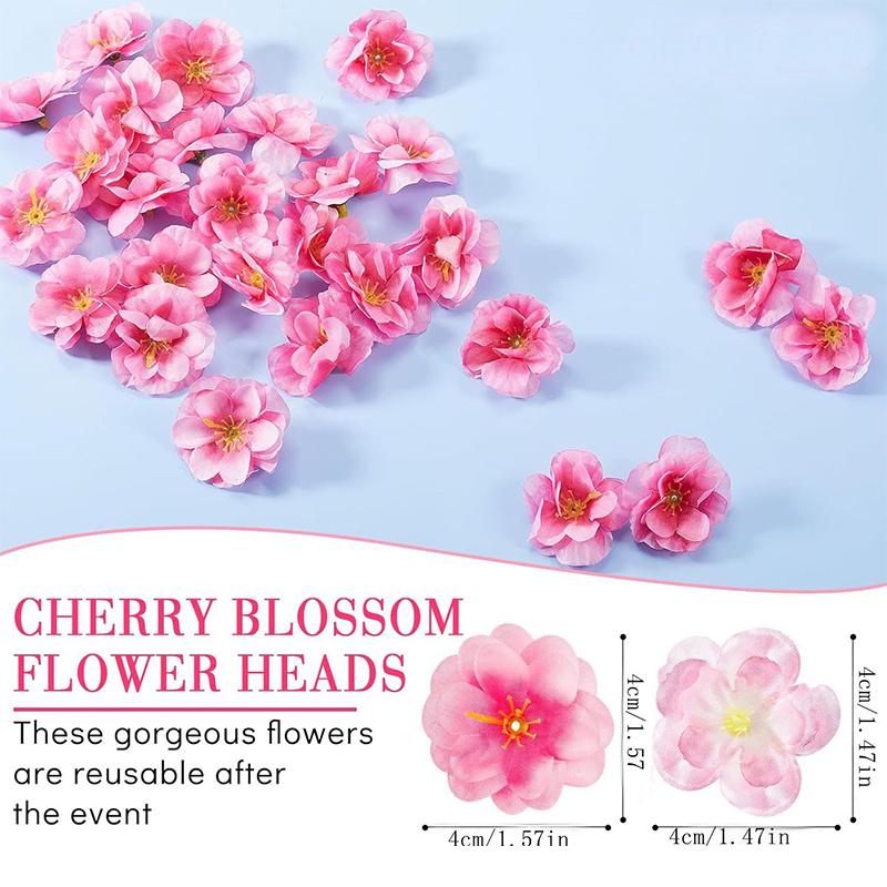 10/20/50Pcs 4cm Silk Plum Blossom Heads Artificial Cherry Blossom Flowers for Home Room Wedding Decor DIY Flowers Wall Accessory