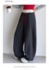 Girls' Autumn 2026 Color Block Wide-Leg Sweatpants - Casual Sports Pants for Middle & Older Children
