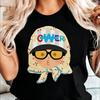 Cartoon Cool Girl Sunglasses Headscarf T-Shirt Trendy Fashionista Graphic Tee Casual Crewneck Top Tshirt for Women