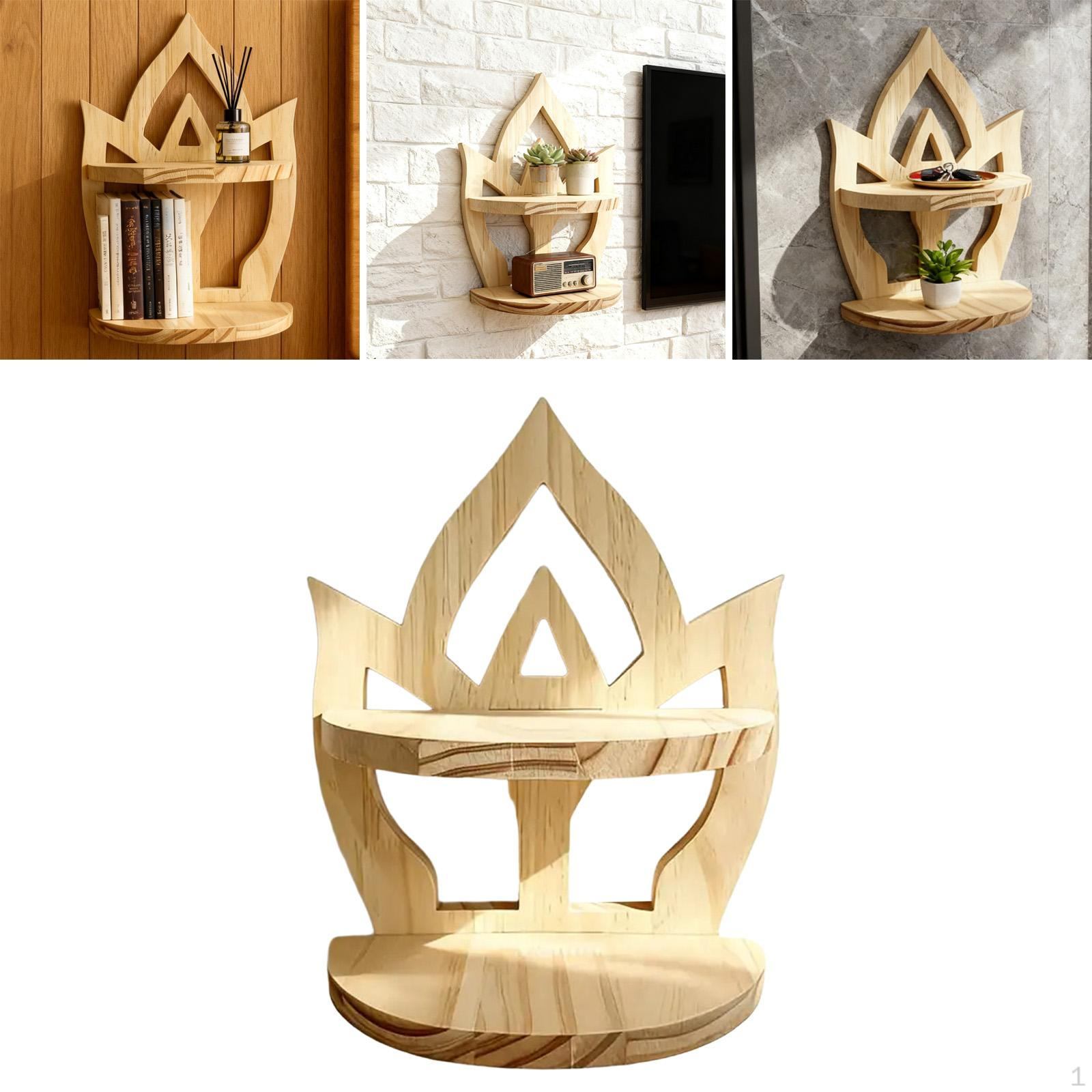 

Деревянная настенная полка-органайзер для дисплея, простая установка, многоцелевая стойка для хранения для гостиной Hollow