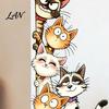 Creative Home Decoration Gifts Cute Cartoon Cats/Dogs Wall Stickers, Waterproof PVC Decals, Peel And Decorative Glass Door Decals Stick Murals