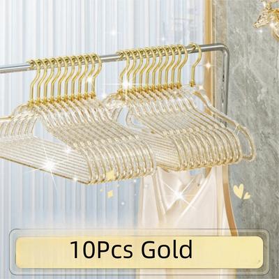 10 Stück Verdickte Transparente Glitzerbügel Rutschfest Kratzfest Acryl Kleiderbügel Platzsparend Nicht abfärbend