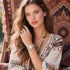 Cute Watch with a Flexible Bellows Stylish Analog One Size Fits Stainless Steel Quartz Fashion Accessory Perfect Gift for Bohemian-style Women's Band