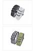 One-Piece Five-Ring Nylon Watch Strap with Frosted Silver & Black Buckles (18-20-22mm)