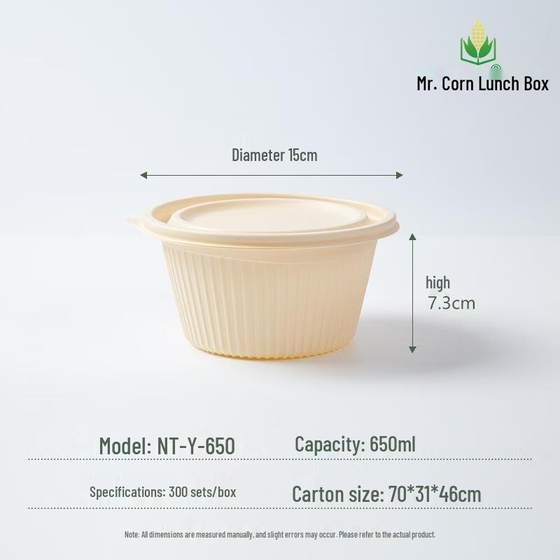 Eco-Friendly Corn Starch Disposable Round Bowls