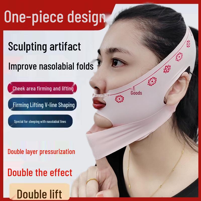 Pressurized V-Face Lifting Mask for Day and Night Use - Tightens Masseter Muscles, Lifts Nasolabial Folds, and Sculpts Face.