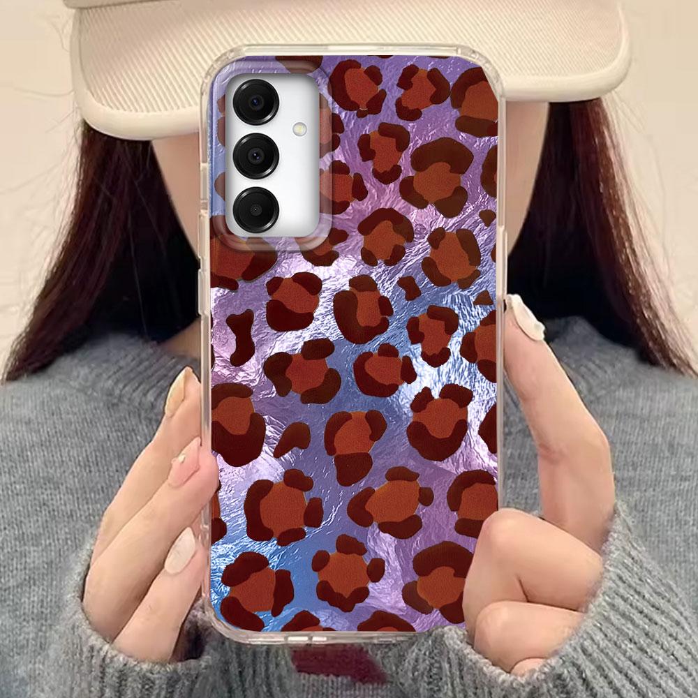 Luxury Gold Leopard Print Phone Case for Samsung Galaxy A16 A55 A07 A17 A56 A36 A26 A53 A06 A14 A24 A34 A54 A15 A12 A22 Cover