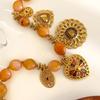 Stylish Floral Heart Accent Resin Bead Necklace Adjustable Length Neckchain Versatile Jewelry Gift For Her
