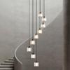 Crystal Stairway Chandelier for Duplex Loft and Villa Living Rooms