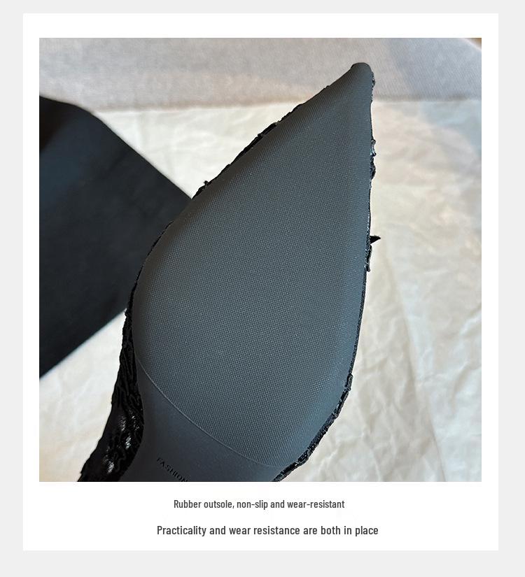 French Lace Pointed Toe Stilettos with Bow, Spring Bridal Collection