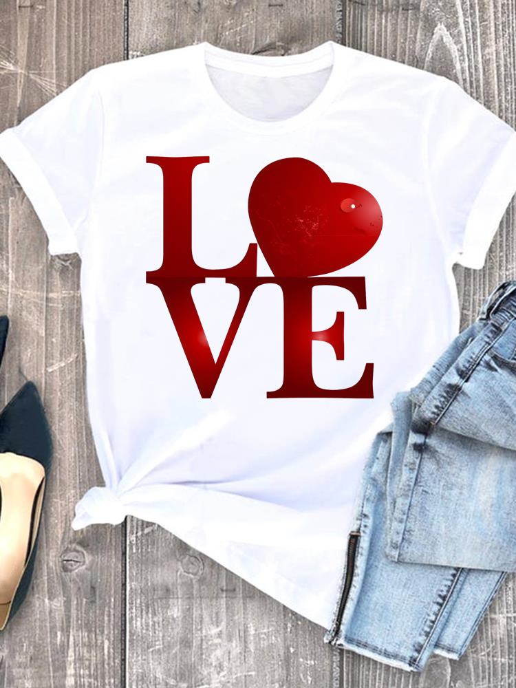 (Asian Size) Women Leopard Letter Clothing Tee Graphic T Shirt Fashion Casual Lady Female Top Spring Summer Printed Short Sleeve T-shirts