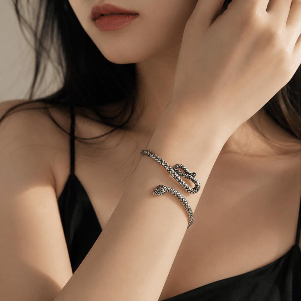 Retro Snake Shape Bracelets Simple Bracelets Personality Opening Bangles  Jewelry Gifts
