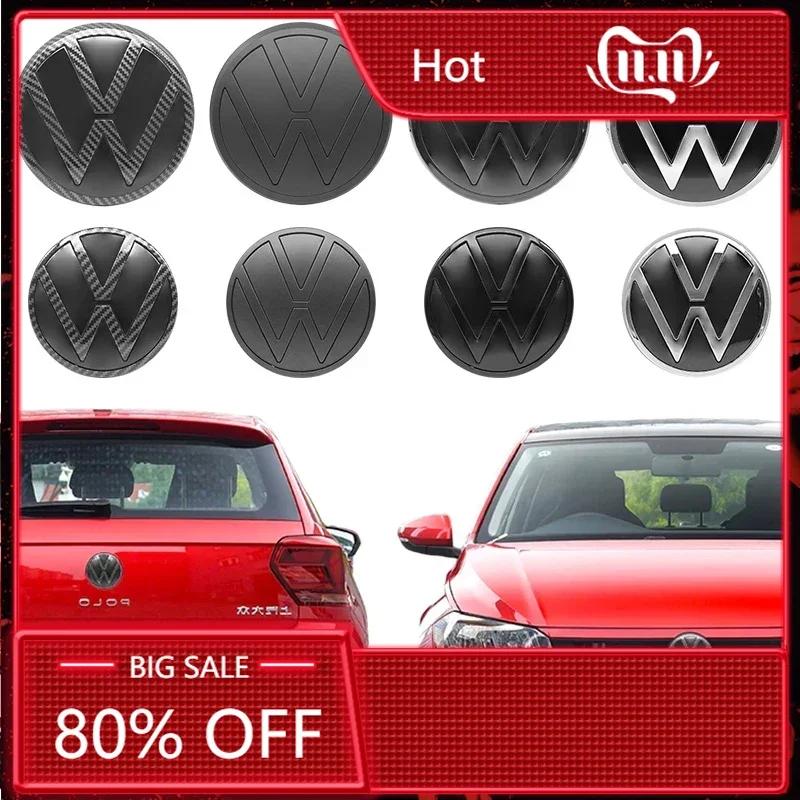 For VOLKSWAGEN VW 2Pcs ABS 139mm 110mm VW Polo Car Front Logo Grille Badge Trunk Badge For Volkswagen Polo 6 2019-2024 Car Repla Zq8