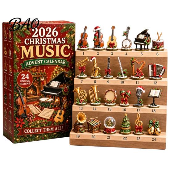 Christmas Advent Calendar Music 2026, 24 Mini Musical Instrument Gift for Lovers Ornaments Countdown Calendar, Musician Holiday Desktop Decor