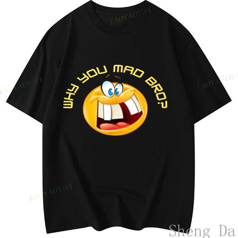 

Unisex Goth Y2k Clothes Camisa Tee Casual Funny Top Why You Mad Bro Shirt for Men Why You Mad Funny Why You Mad T-Shirt 5XL різнокольоровий