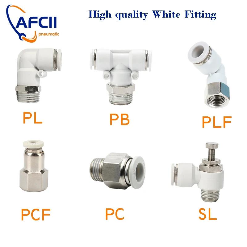 Pneumatic Hose Fitting High Quality White Air Fitting 1/4 1/2 6mm 8mm BSP Thread Quick Connector Coupling Trachea Hose Fitting Fuel System Fittings7
