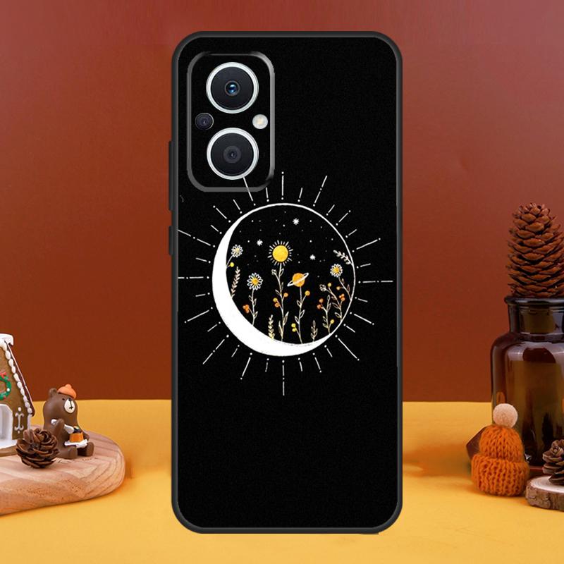 Sun Moon Flowers Case For OPPO Reno 8T 4Z 5Z 10 Pro 11 F 4 5 6 7 8 Lite OPPO Find X5 X6 Pro X2 X3 Lite Cover