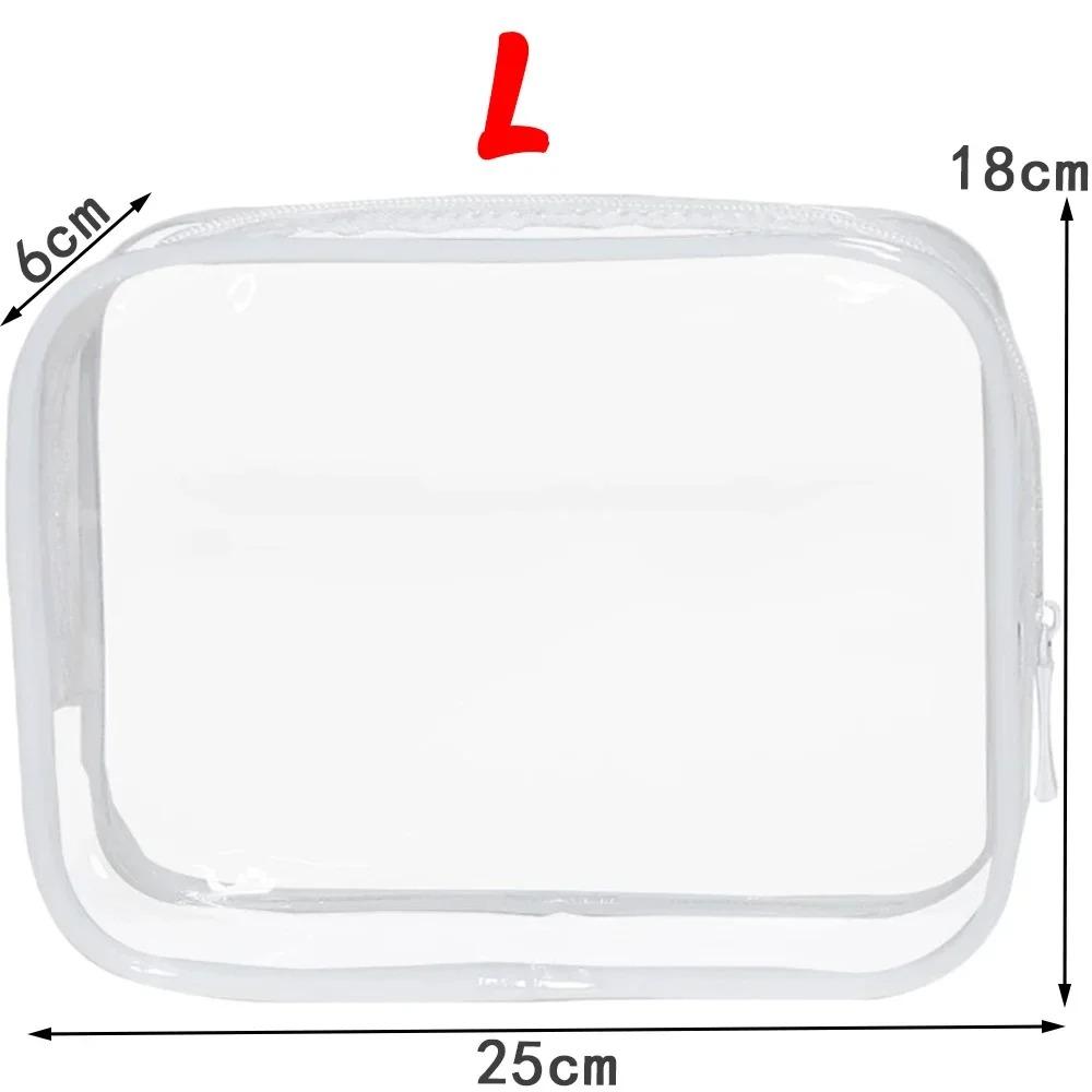 1PC Dust Proof Clear Cosmetic Bag Waterproof Travel Toiletry Organizer with Zipper Large Capacity Pouch