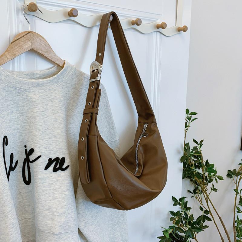 Stylish Soft Pu Large Capacity Slouchy Shoulder Bag Perfect For Casual Shopping