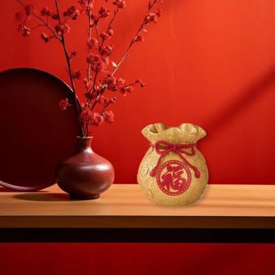 Lucky Bag Piggy Bank Money Statue Container Fengshui Ornament Storage