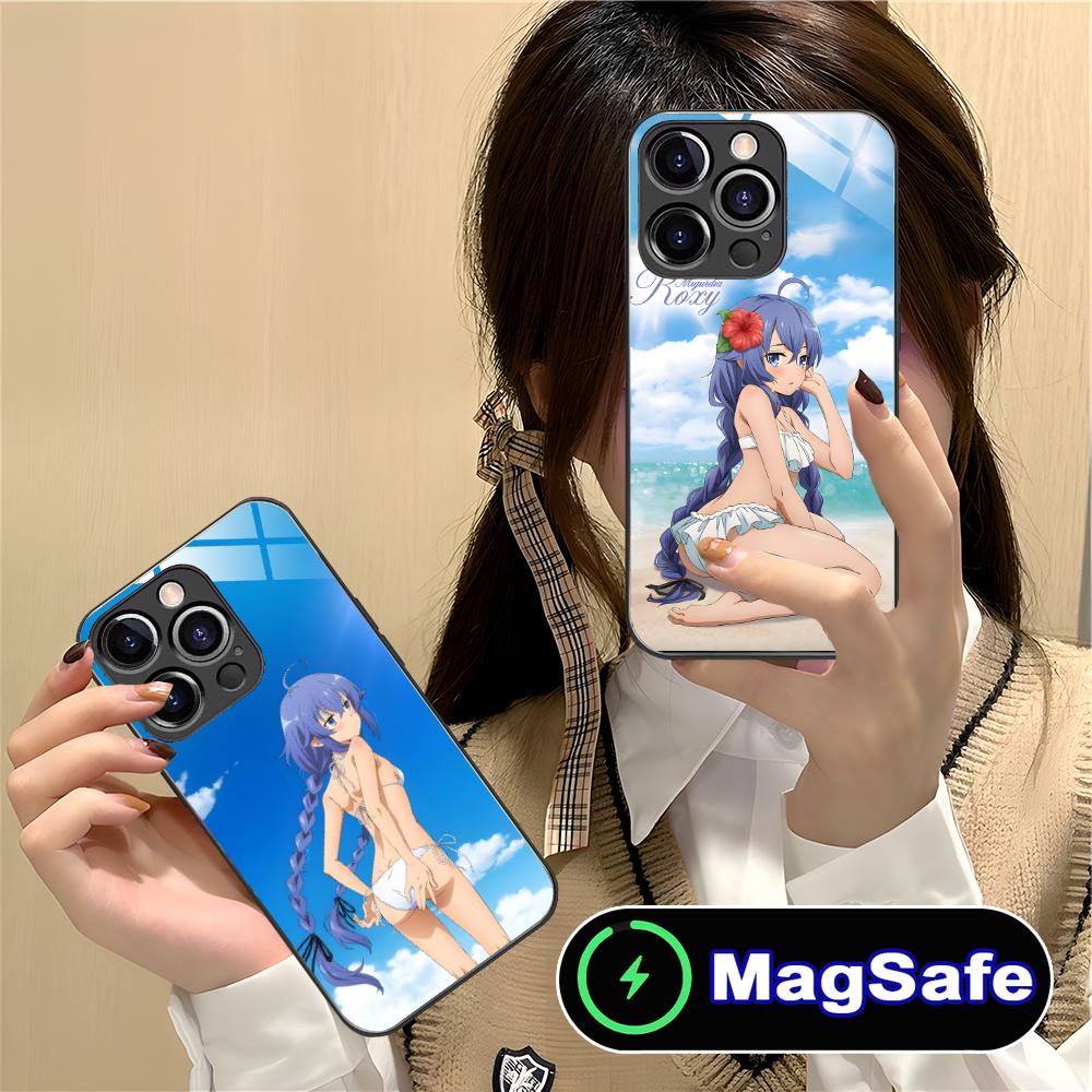 Mushoku Tensei Roxy Mobile Phone Case for iPhone 17 16 15 14 13 12 11 Air Pro Max Plus Mini MagSafe Glass Colorful Cover Luxury