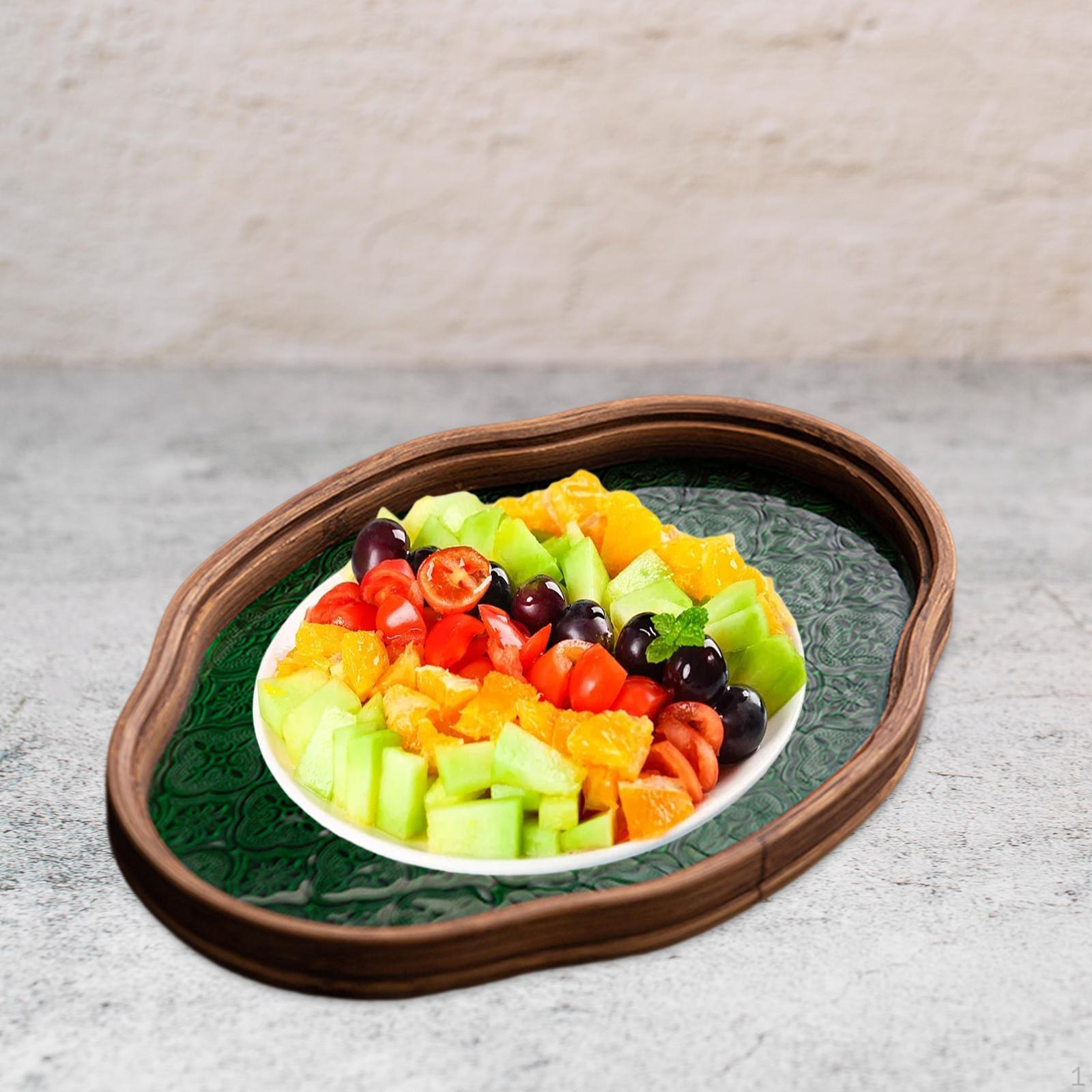 

Поднос для бегонии, декоративная столешница для десерта, деревянное хранилище для хлеба Green Small