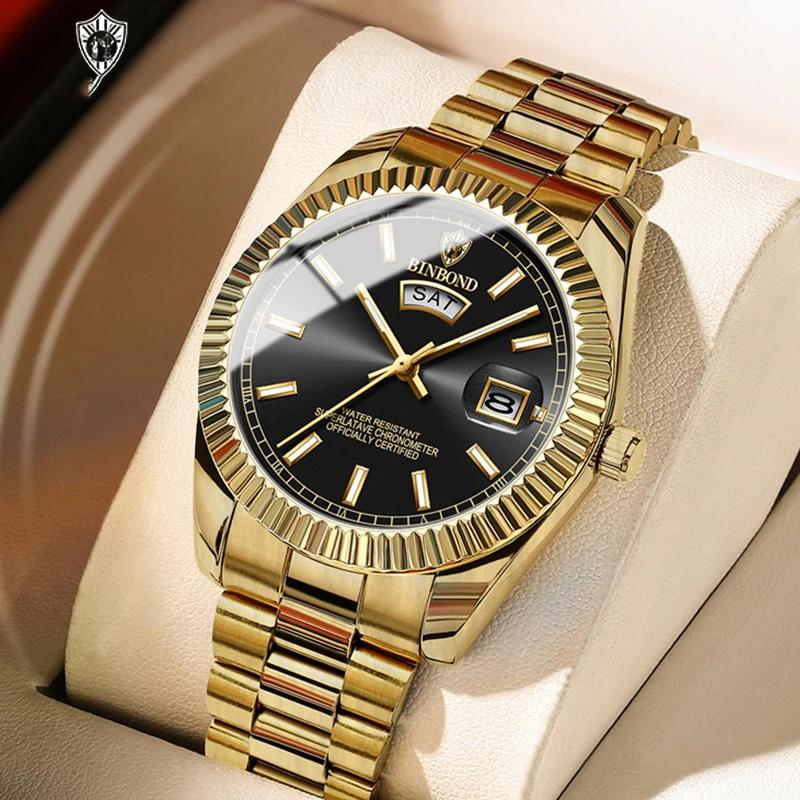 Top Brand Log New Style Watch Men's Steel Belt Waterproof Casual Classic Double Calendar Luminous Men's Watch Simple Atmospheric Men's Watch