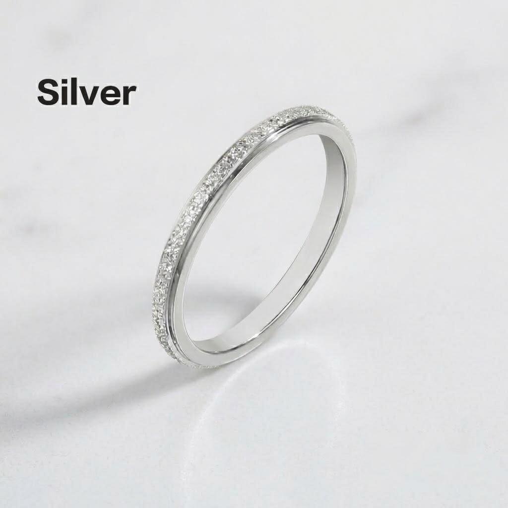 Silberne Frosting Partnerringe für Hochzeit Verlobung Schmuck Geschenke Geburtstagsgeschenk Liebhaber Partnerringe für Männer und Frauen
