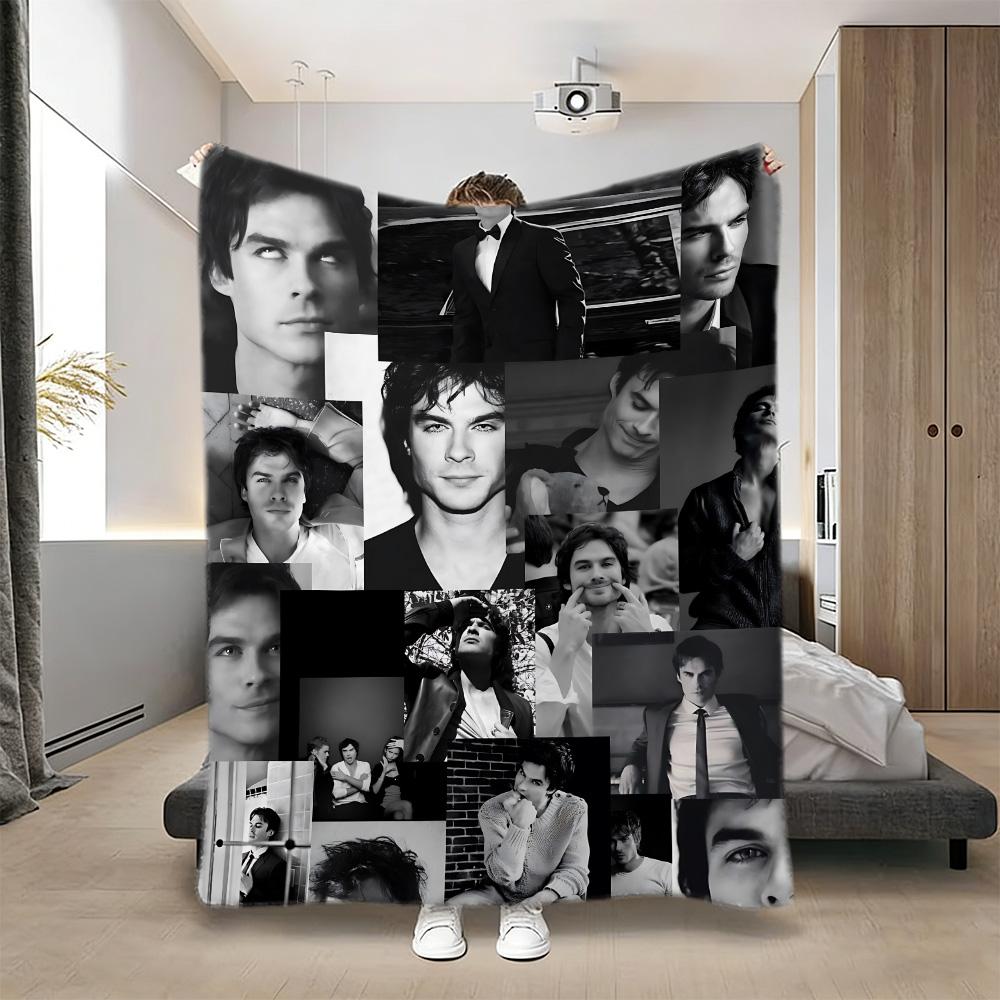 Printed Blanket Picnic Blankets Warm Blanket Soft and Comfortable Blanket Home Travel The V-Vampires D-Diaries Birthday Gift