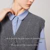 Navigare Women's Loose Fit All-Wool V-Neck Sweater Vest