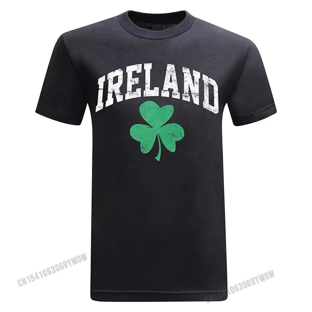 Ireland Irish Shamrock Clover Unisex's T-Shirt Popular Young T Shirt Cotton Tops & Tees Family
