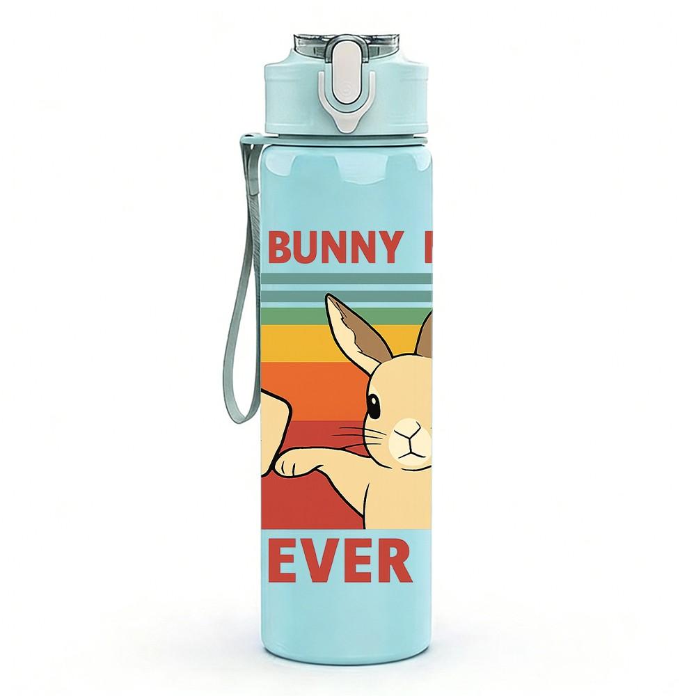 1PC Best Bunny Mom Art 750ml Color Plastic Sports Water Bottle Leakproof Flip Straw Lid Suitable for Sports Office Home Use