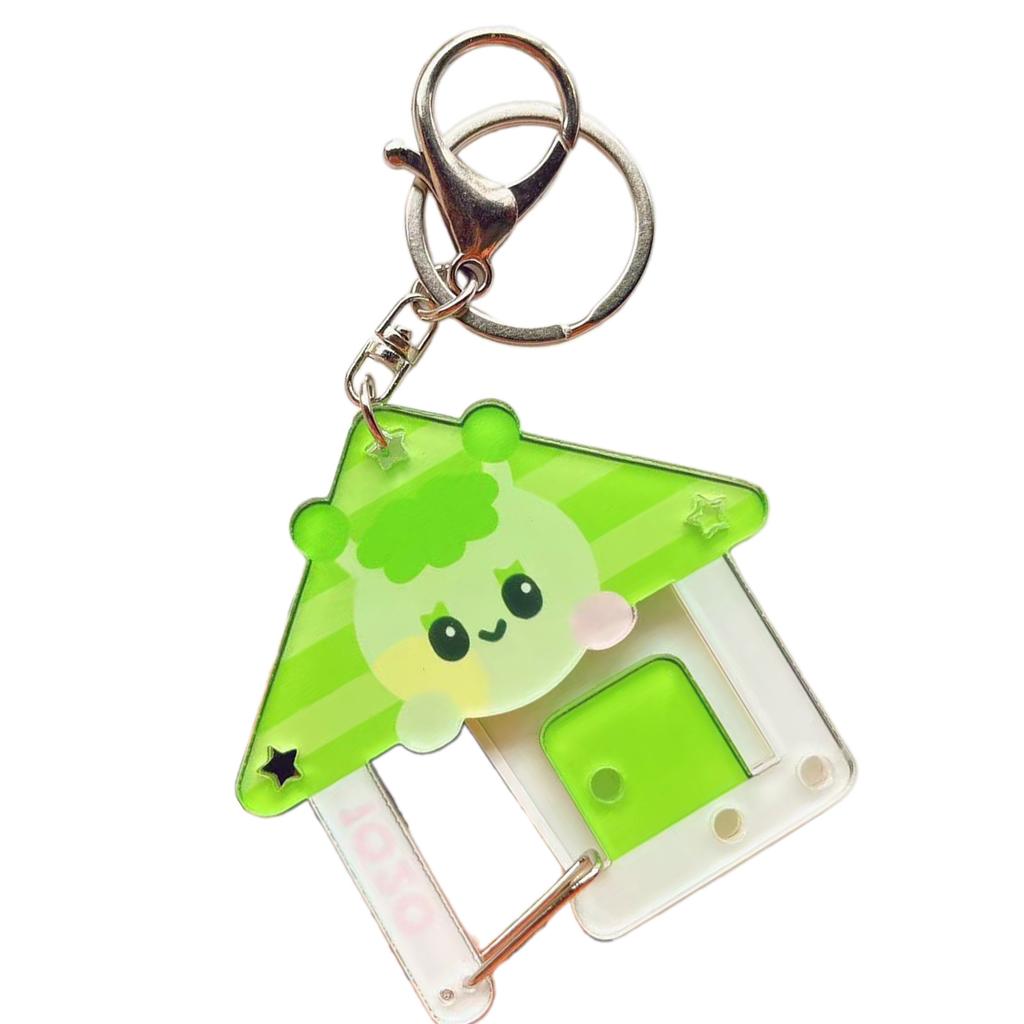 Lightweight Acrylic Pet Keychain Cartoon Character Carabiner Keyring Bag Pendant Accessories For Outdoor Enthusiasts