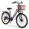 Cysum X-city Dreamy Purple Women's Urban Commuting E-Bike With TowSeat 48V10.4Ah Battery 250W Electric Bicycle 26 ‘’ Road Tires Outdoor  Electric Bike