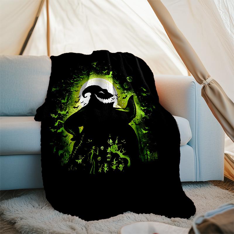 The Nightmare Before Christmas Theme Printed Blanket - Perfect for Couch, Bed, Travel & Outdoor Use | Machine Washable, Cozy & Durable.