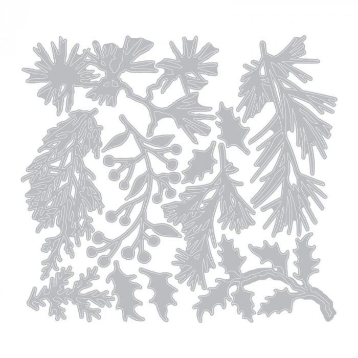 Die Set - SIZZIX - Holiday Greens - 11 Pieces - Perfect Cut - Mixed Adult