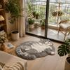 Easy To Clean Cat-Shaped Area Rug Non-Slip Cartoon Carpet Soft Home Decor Carpet  Living Rooms