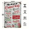 1pc Christmas Rules Humorous Vintage Tin Sign - Easy - Hang Wrought Iron Metal Wall Art for Home & Bar Holiday Decor, Ideal Gift