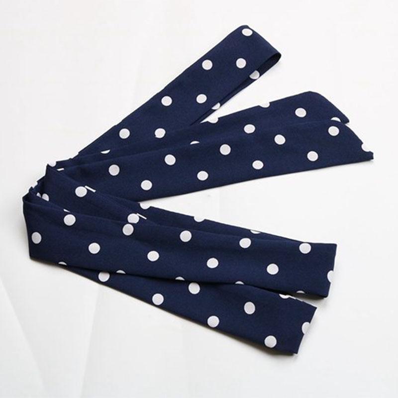 Printed Crew Neck Short Sleeve Polka Dot Pleated Chic Lace Up Dress S-XL