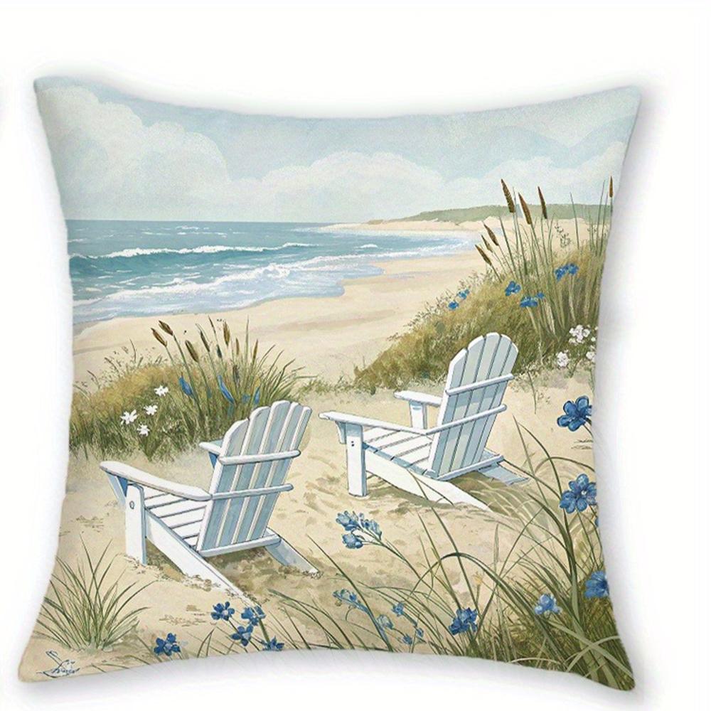 Charming Seaside Retreat Pillow CoversLiving Room Sofa Cushion Cover, Soft and Comfortable, Bedroom Room Decoration