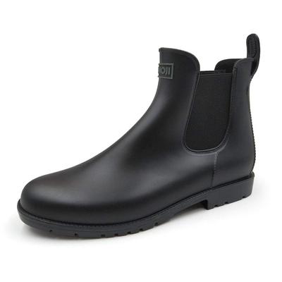 Amoji Short Rain Boots for Men and Women, Waterproof Chelsea Side Gore Ankle Rain Shoes for Commuting & Business, CB919 Black 22.0cm