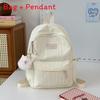 Nylon Girl Backpack With Letter Pattern And Double Shoulder Straps For Daily Use