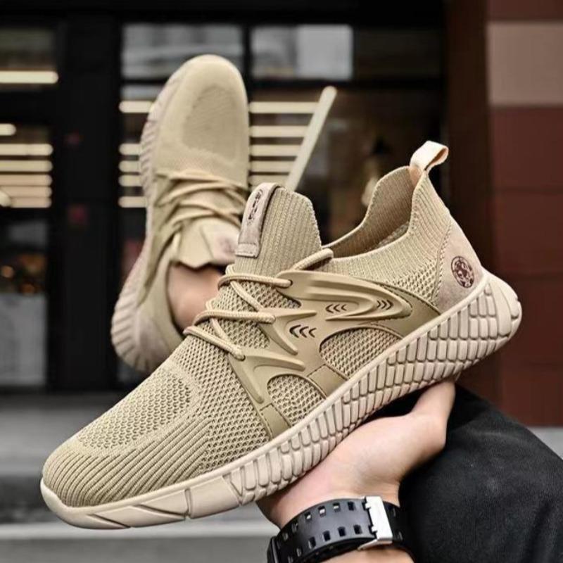 Flying Woven Men's Shoes Breathable and Lightweight Sports Shoes Platform Casual Shoes New Breathable Fashion Running Shoes