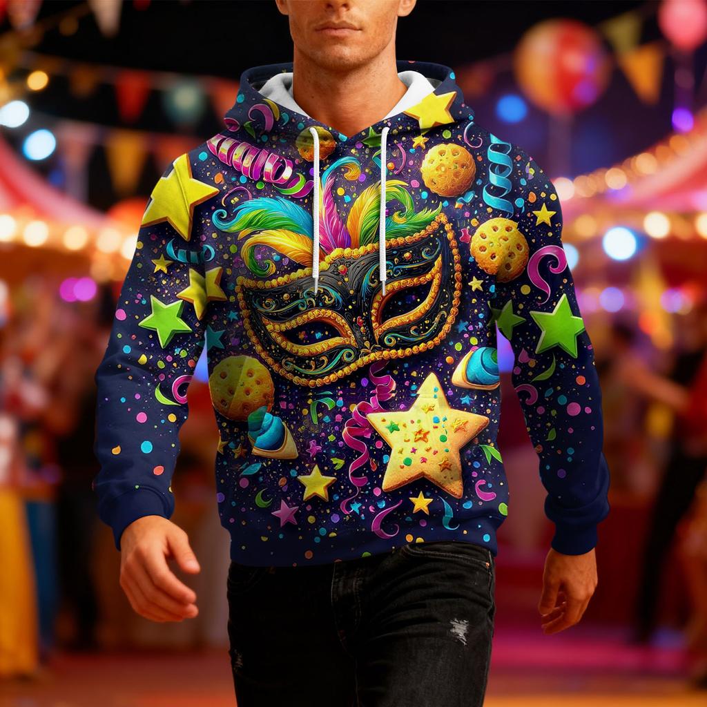 Men's Long-Sleeve Casual Hooded Sweatshirt