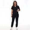 Medical Scrub Suit Healthcare Worker Scrub Top and Pants, Doctor's Work Uniform Elastic Quick-dry Short Sleeve Long Pants Nurse Outfit Set