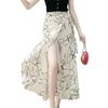 Long Dotted Floral Wrap Skirt with High Plus Perfect for Everyday [Leadamon-oee] Women's Ribbon, Waist, A-Line, Flattering, Sizes, Lightweight,