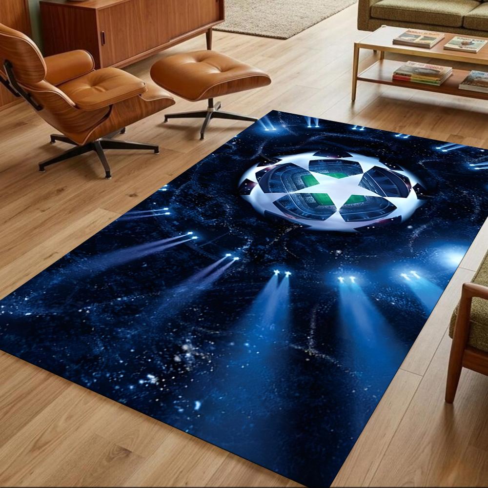 Soccer Field Strategy Sketch Decorative Area Rug Compact Foldable Construction Non-slip Bottom All-season Home Use Elegant Luxury Rug