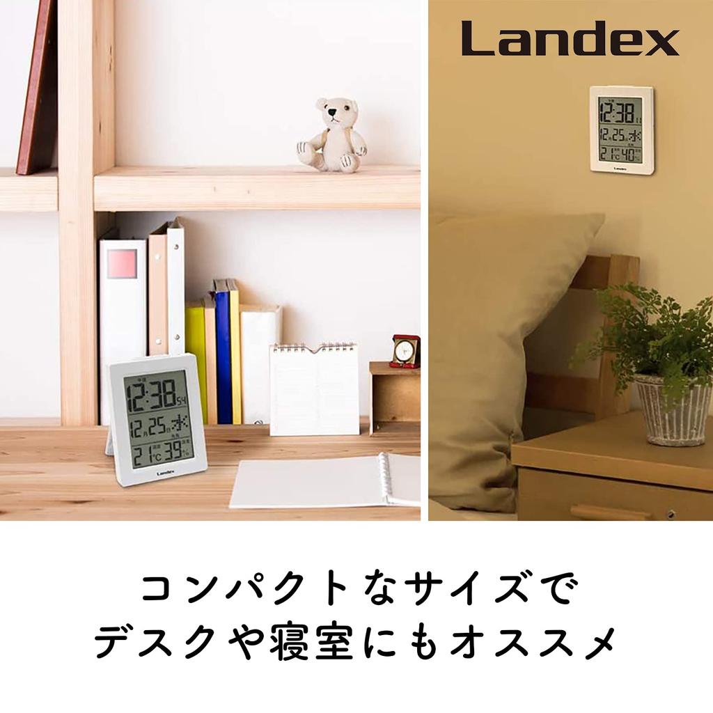 Landex YT5285WH Alarm Slim Automatic Calendar Can Be Used As a Stand Clock, White, Digital, Digit, Lighting, Temperature, Humidity, Display,